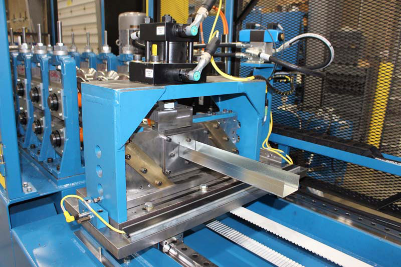 Roll Forming machine making framing components.