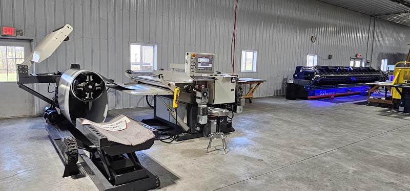 The Marxman slitting line from SWI Machinery (above left), and the Variobend double folder stand at the ready.