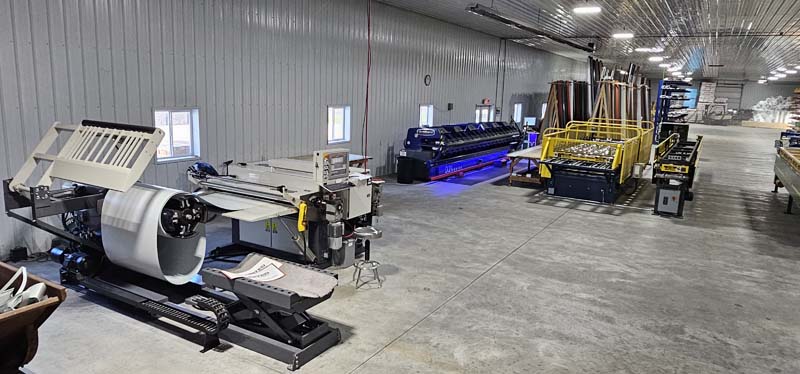 A view of the efficient shop setup at Metal Systems LLC.