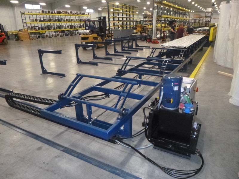 Exit or runout table. Photo Courtesy of Metal Rollforming Systems