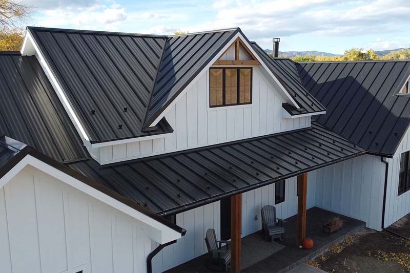 Photos tell stories and improve trust and credibility in a product. Roofing project completed with Legacy Metal Center Metal Panels. Courtesy of Legacy Metal Center
