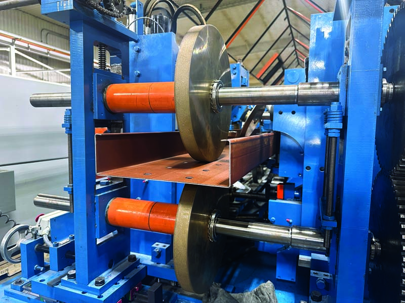 When roll forming structural components, the process must preserve material integrity while delivering repeatable geometry. Photo courtesy of The Bradbury Group